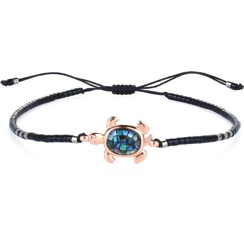 Eryi-Bracelet De Perlé Abalone Shell Bracelet De Miyuki Avec Pendentif Tortue Réglable Bracelets D'amitié Bijoux