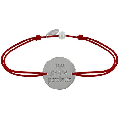 Eryi-- Bracelet Lien Médaille Plaqué Argent Ronde Ma Petite Poulette