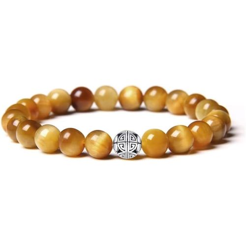 Eryi-Naturelles 8mm Pierres Bracelet Précieuses Deavec Cristal Bangle En Perles Avec Pendentif En Argent Sterling 925 Pendentif Double Bonheur