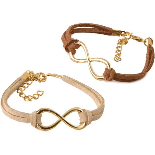 Eryi-4 Unités. Bracelets En Cuir Symbole Infini. Deux Tons, Marron, Taille Unique