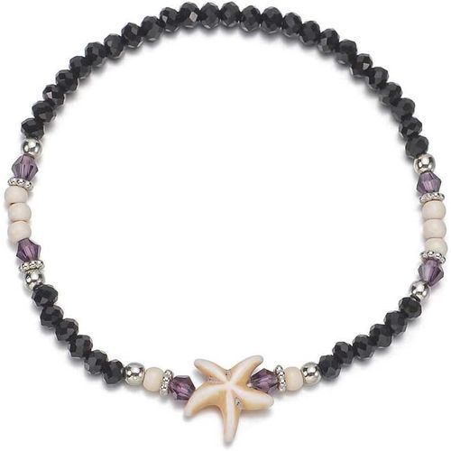 Eryi-Bohemian Starfish Bracelets De Cheville Perles Elastic Ankle Chain D'été Plage Foot Bijoux Cadeau Pour Les Femmes, Taglia Unica, Matières Plastiques, Pas De Gemme