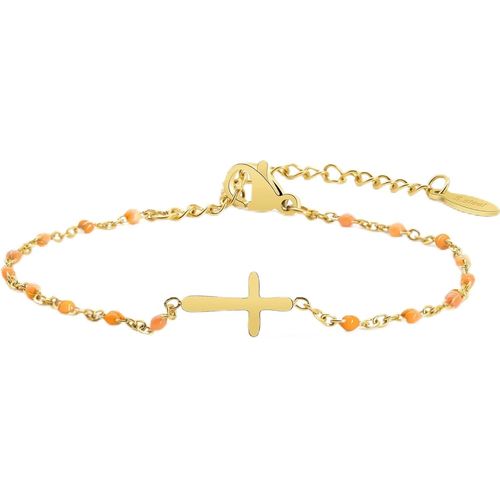 Eryi-Bracelet De Croix Pour Femmes, Bracelet Religieux Réglable En Acier Inoxydable Bracelet De Communion Pour Bijoux De Couple Cadeaux De Confirmation Bracelets De Mode