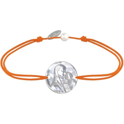Eryi-- Bracelet Lien Médaille De Nacre Ronde Vierge À L'enfant