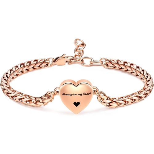 Eryi-Mnicremation Bracelet Urne Pour Cendres Avec Médaillon En Forme De C?ur, Bracelet Funéraire Réglable Pour Cendres Pour Femme ¿ Always In My Heart
