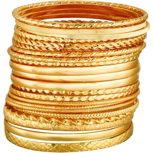 Eryi-- Bracelet Indien Multi-Couches En Or - Manchettes Pour Femmes - Hommes - Bracelets Bohémiens Superposables Et Texturés Pour Femmes - Hommes