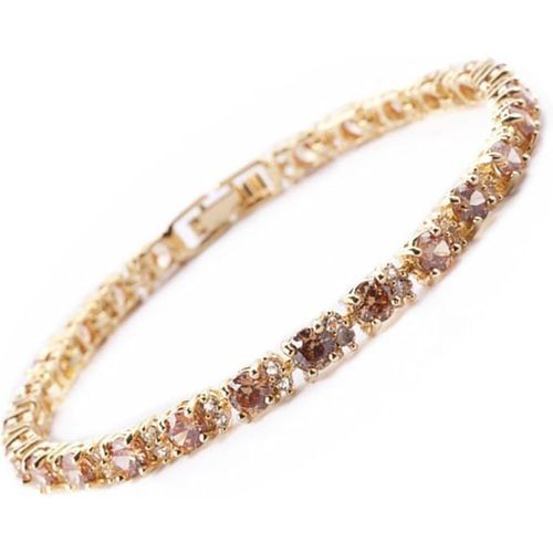 Eryi-Eternity Bracelet De Tennis & Coupe De Rond Cz [8 Couleurs Disponibles] En Plaqué Or Jaune, 18cm / 7inch