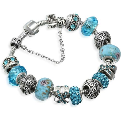 Eryi-Bracelet Charms Cristaux Verre Drops Fleur Femme Cadeau