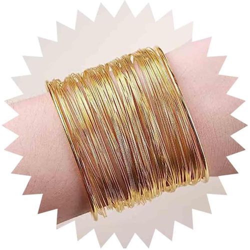 Eryi-Bracelet Manchette Or Punk Multi Couche Martelé Ouvert Léger Métal Bijoux Pour Femmes Et Filles (Style B)