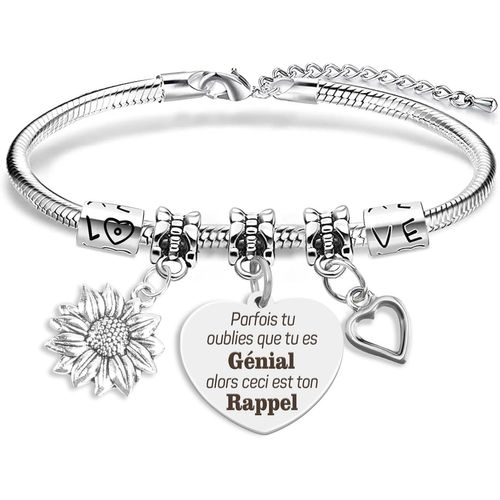 Eryi-Cadeau Encouragement, Cadeau Inspirant Motivation Encouragement Positifs D'inspiration Bracelet Merci Collègue Amie Soeur Amitié Collegue Femme Gourmette Cadeaux Original Accessoire