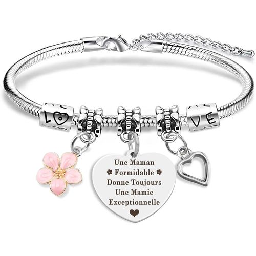 Eryi-Cadeau Mamie, Cadeau Pour Mamie Maman Grand Mere Bracelet Cadeaux Merci Fete Des Grand Mere Valentine Anniversaire Noel Paques Gourmette Cadeaux Original Idee Femme Accessoire