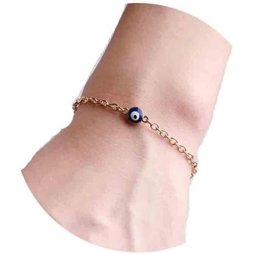 Eryi-Boho Bracelet Mauvais Oeil Bracelet Oeil Bleu Bracelet De Protection En Or Bracelet Réglable Chaîne De Main Charms Chanceux Bijoux De Chaîne De Main Pour Les Femmes Et Les Filles (Or)