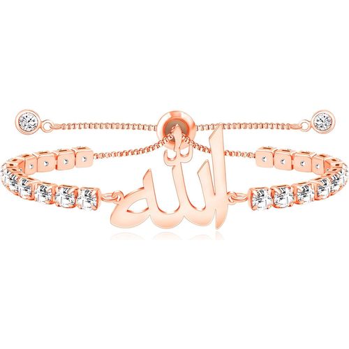 Eryi-Bracelet Islamique Blanc / Or Rose / Or / Noir Allah En Acier Inoxydable - Bijoux De Motivation Minimaliste Pour Maman, Grand-Mère, S?ur, Tante, Fille | Ya4963