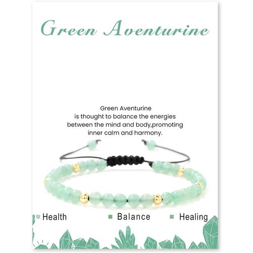 Eryi-Bracelets De Pierres Naturelles Pour Femmes 4mm Naturelle Bracelet Avec Perles En Or Bracelet Naturel Réglable Avec Corde Tressée Pour Femmes Hommes