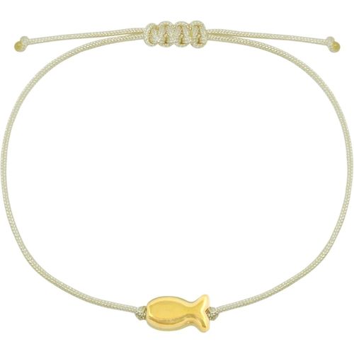 Eryi-Bracelet Pour Femme En Argent Avec Poisson - Bracelet En Macramé Avec Petits Poissons - Fait À La Main - Avec Emballage Cadeau