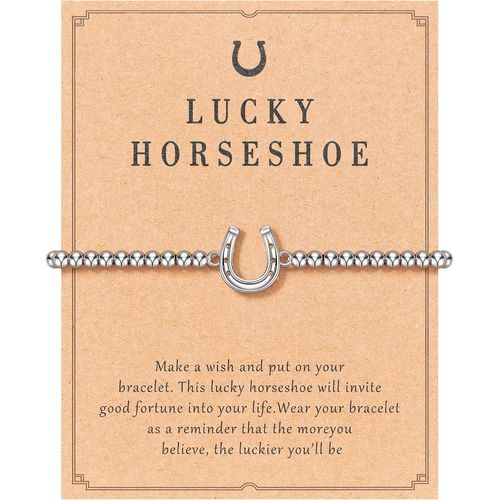 Eryi-Bracelet De Perles En Argent Pour Femme, Bracelet Ajustable Avec Pendentif Cheval/Chouette/Tortue/Libellule, Bracelets D'amitié Cadeaux Symbole Apporte La Bonne Chance