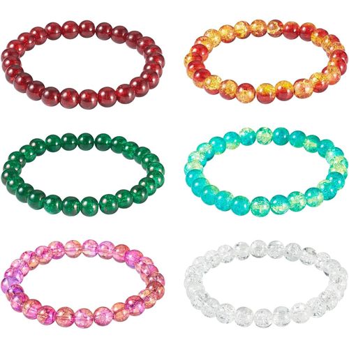 Eryi-Bracelets Extensibles En Perles Faits À La Main - Perles De Cristal - Bracelet Empilable Pour Homme Et Femme