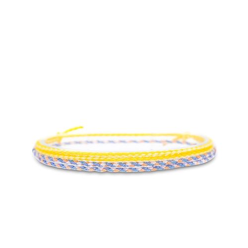 Eryi-2x Bracelet De Cheville Set Pour Hommes Et Femmes - Boho Hippie - Accessoires De Plage Et De Festival - Fabriqués À La Main - 100% Coton Écologique, Imperméable Et Ajustable (Violet & Jaune)
