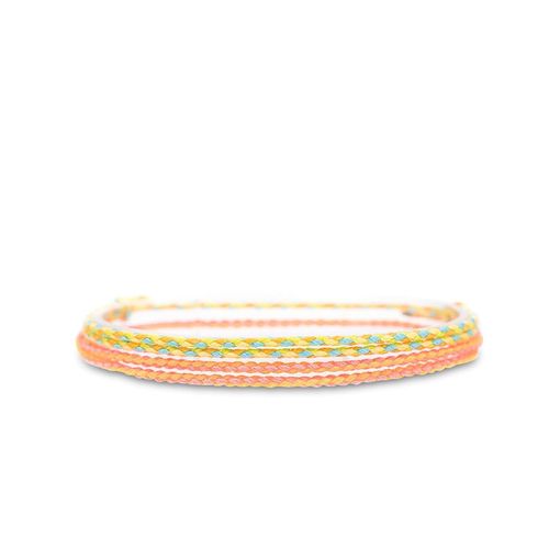 Eryi-2x Bracelet De Cheville Set Pour Hommes Et Femmes - Boho Hippie - Accessoires De Plage Et De Festival - Fabriqués À La Main - 100% Coton Écologique, Imperméable Et Ajustable (Orange & Jaune)