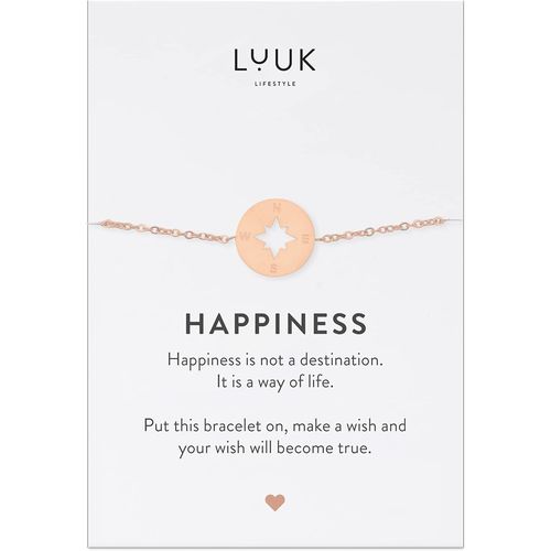 Eryi-Bracelets En Acier Inoxydable Avec Pendentif Et Carte Happiness, Bijoux Pour Femmes Filigrane Et Minimaliste, Idée Cadeau Unique, Porte-Bonheur, En Or, Argent Et Rose