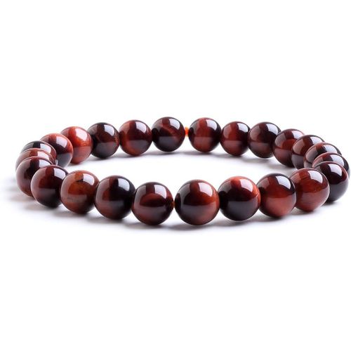 Eryi-Dumortierite Amethyste Grenat Aigue Marine ?il De Tigre Peridot Triple Protection Bracelet Pierres Précieuses Guerison Naturelle Lithotherapie Élastique Perles 8mm Unisex