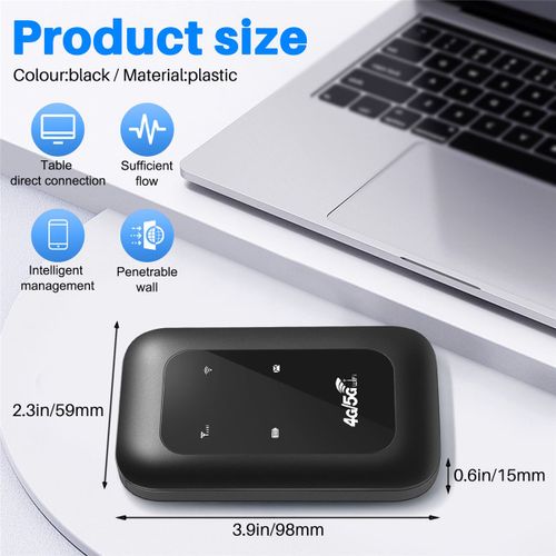 Routeur Wifi de Poche 4G LTE RéPéTeur Voiture Mobile Wifi Hotspot Sans Fil Haut DéBit Mifi Modem Routeur 4G avec Fente pour Carte Sim