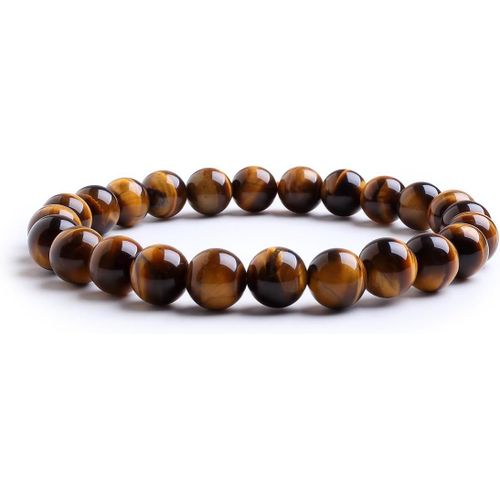Eryi-Dumortierite Amethyste Grenat Aigue Marine ?il De Tigre Peridot Triple Protection Bracelet Pierres Précieuses Guerison Naturelle Lithotherapie Élastique Perles 8mm Unisex