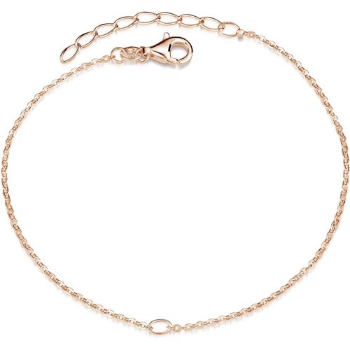 Eryi-Bracelet Pour Femme De 1 Mm En Argent 925 Ou Plaqué Or Avec ?Illet Pour Breloques