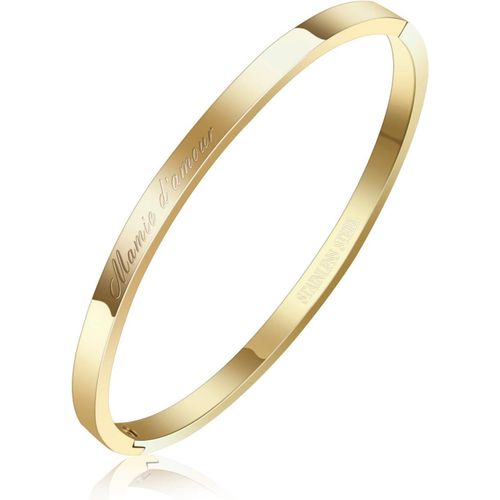 Eryi-® Bracelet Jonc Fin En Acier Inoxydable 316l Avec Message(Mamie D'amour) Largeur 4 Mm Couleurs Au Choix