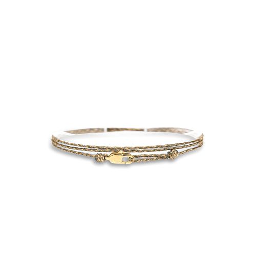 Eryi-Bracelet De Cheville Fin Pour Hommes Et Femmes Avec Fermoir Mousqueton Artisanal - Bijoux De Surfeur Maritime - Minimaliste En Tissu - 100% Étanche Et Réglable (Beige/Olive Or)