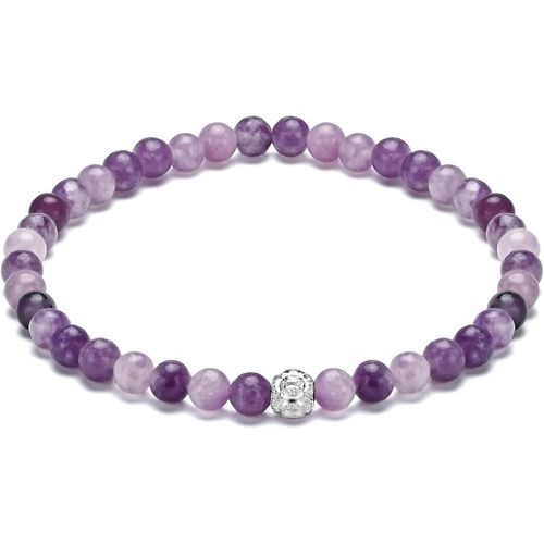 Eryi-Bracelet Tressé En Pierre Naturelle Et Argent Sterling 925 Plaqué Or - 4-6 Mm - 6,7-9,3 Pouces - Bracelet Pour Femme Et Argent Sterling 925 - Réglable