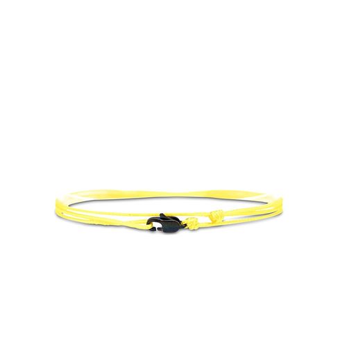 Eryi-Bracelet De Cheville Fin Pour Hommes Et Femmes Avec Fermoir Mousqueton Artisanal - Bijoux De Surfeur Maritime - Minimaliste En Tissu - 100% Étanche Et Réglable (Jaune Noir)