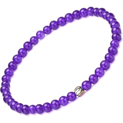 Eryi-Bracelet Tressé En Pierre Naturelle Et Argent Sterling 925 Plaqué Or - 4-6 Mm - 6,7-9,3 Pouces - Bracelet Pour Femme Et Argent Sterling 925 - Réglable