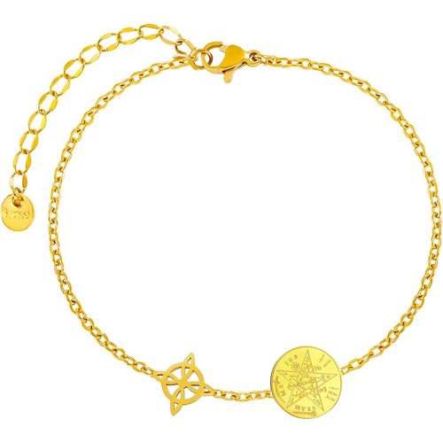 Eryi-Bracelet Noeud De Sorcière Pour Femme En Acier Inoxydable Amulette Et Protection