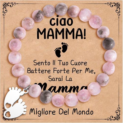 Eryi-Bracelet Future Maman Cadeau Enceinte Femme Idee Cadeau Fete Des Meres Annonce Grossesse Maman Jeune Original Bijoux Femme Perles Anniversaire Idée Cadeaux Bébé À Naître Pour Nouvelle Mere