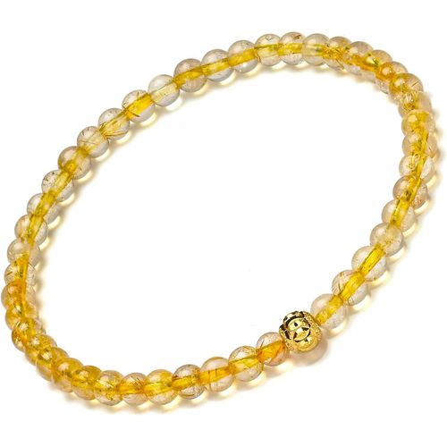 Eryi-Bracelet Tressé En Pierre Naturelle Et Argent Sterling 925 Plaqué Or - 4-6 Mm - 6,7-9,3 Pouces - Bracelet Pour Femme Et Argent Sterling 925 - Réglable