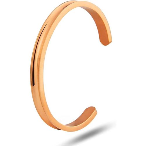 Eryi-Hair Tie Bracelets, Stainless Steel Grooved Cuff Bangle High Polished Band Jewelry Bracelet For Women