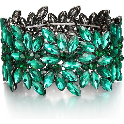 Eryi-Bracelet Elastique Vintage Cristal Rond Bracelet Clair Ton D'argent Soirée-Bal De Fin D'année Cadeau Spécial Bijoux Femme Mariage Fête Des Mères D'anniversaire Noël Saint Valentin