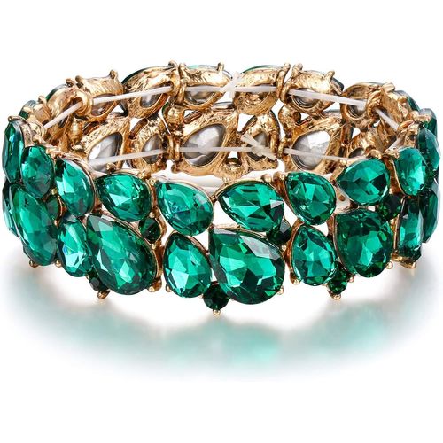 Eryi-Bracelet Élastique Femme Style Art Deco Bijou Mariage Cristal Différent Strass