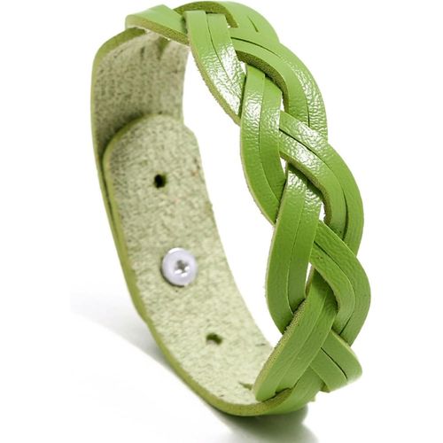 Eryi-Emem Bracelet En Cuir Tressé Réglable Longueur 16¿20 Cm Bijou Mode Femme 6 Couleurs Gm109