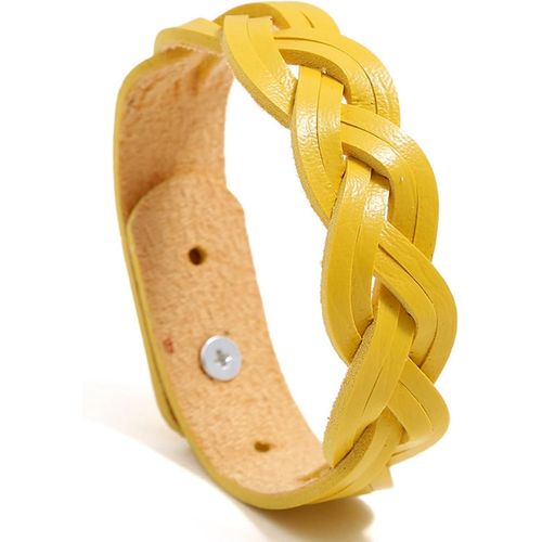 Eryi-Emem Bracelet En Cuir Tressé Réglable Longueur 16\U201320 Cm Bijou Mode Femme 6 Couleurs Gm109