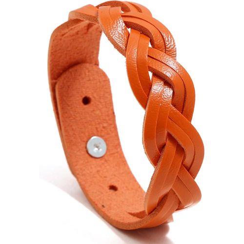 Eryi-Emem Bracelet En Cuir Tressé Réglable Longueur 16\U201320 Cm Bijou Mode Femme 6 Couleurs Gm109