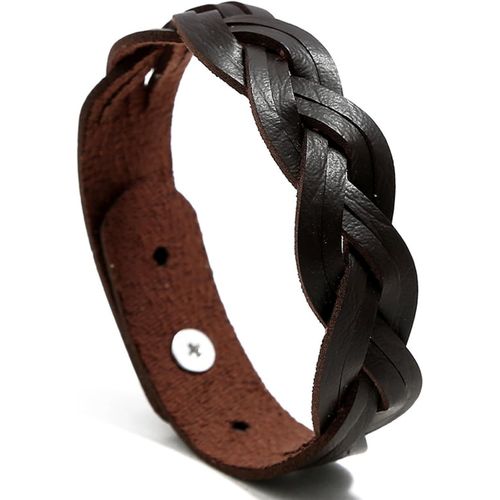 Eryi-Emem Bracelet En Cuir Tressé Réglable Longueur 16\U201320 Cm Bijou Mode Femme 6 Couleurs Gm109