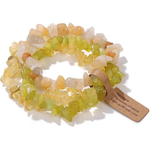 Eryi-3 Pièces Bracelet Pierre Naturelle Femme, Bracelet En Pierre De Chakra, Perles De Guérison Énergétique Pour Les Femmes Bijoux Cadeau Pour Femme