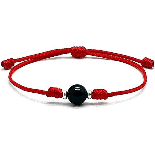 Eryi-Bracelet Fil Rouge Avec Tourmaline Noire Et Ornements En Argent Sterling, Amulette Contre Le Mauvais ?il Pour Femme, Homme Et Enfant