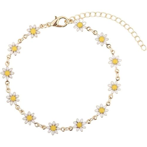 Eryi-Chaine De Cheville Pour Femmes 14k Acier Inoxydable Doré Résistant À L'eau Réglable Bijou De Cheville Bohème Avec Pendentif Marguerite Pour Femmes Et Filles