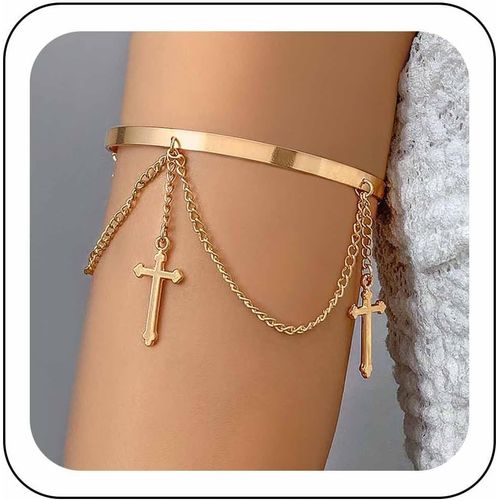 Eryi-Bracelet Manchette En Or À Feuilles Superposées Bangle Manchette Réglable Manchette Ouverte Vintage Multi Feuilles Brassard Brassard Africain Bijoux Pour Femmes