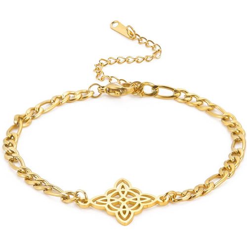Eryi-Bracelet N?Ud De Sorcière Celtique Avec Symbole Païen Wiccan Et N?Ud Magique En Acier Inoxydable Réglable Pour Homme Et Femme