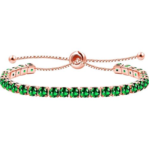 Eryi-Mode Réglable Bolo Style Femmes Tennis Bracelet Mère Rose Zircone Cubique Bracelet De Chaîne Silder Y4043
