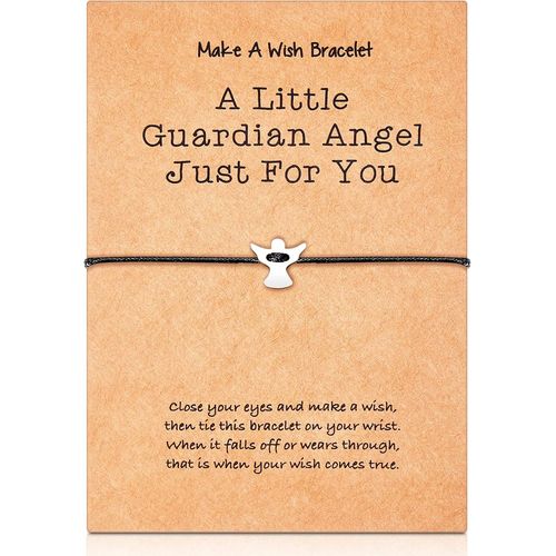 Eryi-Bracelet D'ange Gardien Porte-Bonheur Fait Main En Argent Bracelet Avec Pendentif Ange En Métal Pour Femmes Filles Famille Meilleur Ami Anniversaire Bijoux Cadeau