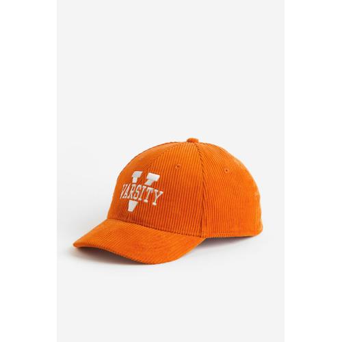 Casquette En Velours Côtelé - Orange